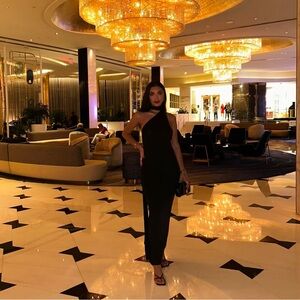 Elegant Black Halter Dress